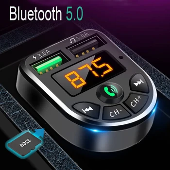 Auto Bluetooth Music Adaptér FM Prijímač do Auta MP3 Audio Prehrávač Handsfree 3.1 Rýchle USB Nabíjačku Auto Príslušenstvo
