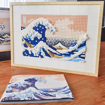 Japonský Slávne Umelecké Diela Veľká Vlna Mimo Kanagawa Stavebný Kameň Tehla, Hviezdna Noc Vincent Van Gogh Hračky, Darčekové 31208 21333
