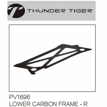 Thunder Tiger PV1696 Šasi-Rahmen Untenl. Kohlefaser (1) PV1696 NIŽŠIE KARBÓNOVÝ RÁM-R Platné RAPTOR E700 Vrtuľníky