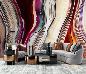 Vlastné abstraktné čiary Foto Tapety nástenná maľba Obývacia Izba Gauč TV spálne dekorácie Abstraktných De Parede 3D stenu papiere domova