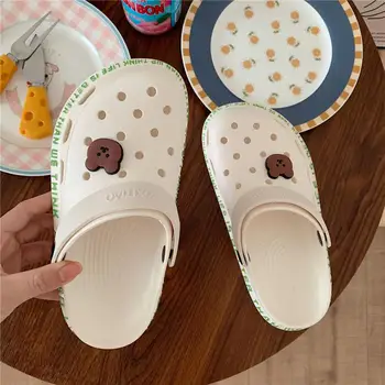 Nové pánske Otvor Topánky Letné Šľapky Trend Baotou Pár Hrubé Jediným Pláži Papuče Luxusné Sandále pánske Sandále a Papuče
