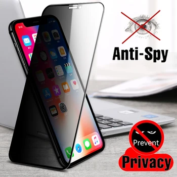 Kryt Anti-Spy Obrazovke ochrany Osobných údajov Sklo Chránič Film Vhodný pre Iphone 13 12 14 11 XR XS X 8 7 6 Prachotesný Oilproof Ochrany