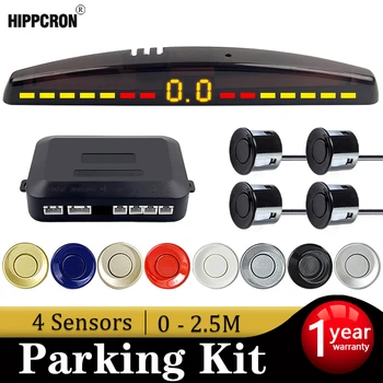 Hippcron Parkovanie Senzor Kit Led Univerzálny 22 mm * 4 Senzory Bzučiak Zadnej strane Zálohy Radar Zvukový Výstražný Indikátor Systému 8 Farieb