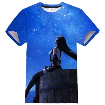 Final Fantasy VII 3D Tlač T-shirt Muži Ženy Anime Hry Harajuku Streetwear Hip Hop Tričko Šport Bežné Tričko Cool Topy Tees
