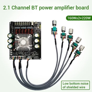 ZK-HT22 Viesť Typ Bluetooth Zosilňovač Modul 2.1 Kanálový TDA7498E Tón Subwoofer 160WX2+220W Zosilňovač Zvuku