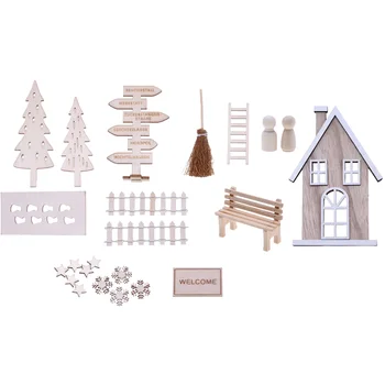 Domov Rozloženie Dekor Rekvizity Vianočné Miniatúrne Ozdoby Auta Drevené Dvere Model Nábytok