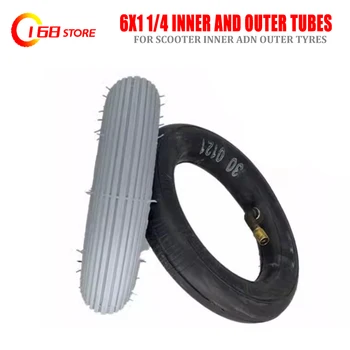 Motorizované skúter 6 x 1 1/4 duše a vonkajšej trubice Elektrický vozík 6 cm sivá pneumatiky na protektorovanie pneumatík