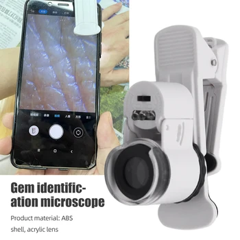 45 X Mobilný Telefón, Clip Mikroskopom Prenosný Mobilný Telefón Klip Na Mikroskopom Osvetlené Vreckový Mikroskop pre Starožitné Šperky Hodnotenie