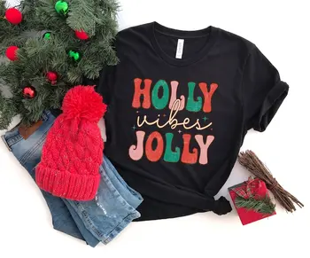 Majú Holly Jolly Vianočné Tričko je najkrajšie obdobie V Roku,Zodpovedajúce Rodiny Krátke Rukáv Top Tees O Krk goth