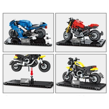 Motorka Budovy Model Bloky Moto Cestnej Racer Tehly Vianočné Darčeky, Hračky pre Dieťa Chlapcov Deti, Dospelých Technické