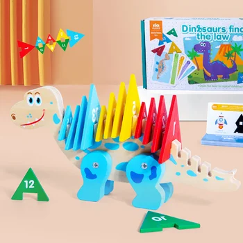 Drevená Hračka Dinosaur 3D Simulácia Zvieratá Puzzle DIY Cartoon Model Drevené Vzdelávacie Inteligentné Interaktívne Pre Deti Darčeky
