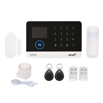 433MHz Bezdrôtový WIFI + GSM Auto-dial Alarm, Bezpečnostný Systém, LCD Displej Dverí Snímač Pohybu PIR Snímač Phone Remote Control