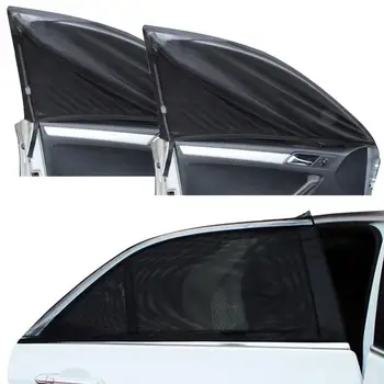2 Pack Auto Bočné Okná Slnečník Auto Predné&Zadné Bočné Okná Slnečná Clona Tieni Nastaviteľné Elastické Tkaniny Baby Auto Tieni Predné/Zadné
