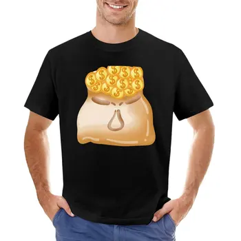Moneybag a zlaté mince T-Shirt nadrozmerné t shirts, T-shirts pre mužov bavlna