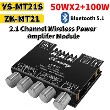 ZK-MT21 2x20W+100W 2.1 Kanálový Subwoofer, Digitálny Zosilňovač Rada AUX 12V 24V Audio Stereo Bluetooth 5.0 Bass Amp pre Domáce