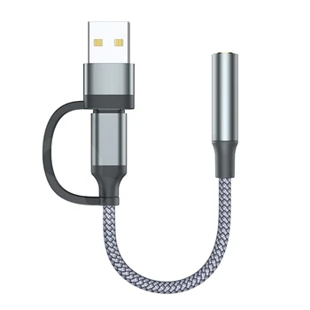 2023 Nové Dva-v-jednom Type-C, USB na 3,5 mm pre Slúchadlá, AUX-Audio Konektor pre Slúchadlá Kábel Adaptéra Converter Odolné Príslušenstvo