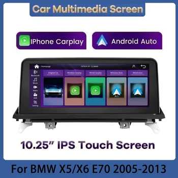 Autorádia Pre BMW X5/X6 E70 Bezdrôtový Carplay Android Auto Auto Multimediálne Displej GPS Navigácie Stereo 10.25 2Din