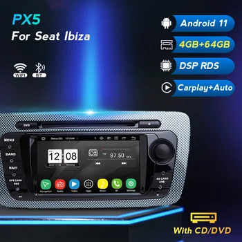 Android 11 DSP RDS 8core Auto DVD Rádia Pre Seat Ibiza 6j 2009 2010 2012 2013 GPS Navigácie 2Din Multimediálne Audio Prehrávač Carplay