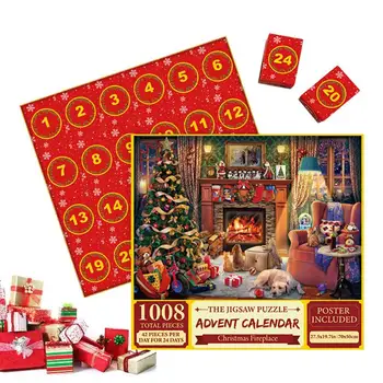 Vianočný Adventný Kalendár, Puzzle Veselé Vianoce 2023 Obrazová Skladačka Adventný Kalendár, Puzzle Adventný Kalendár Obrazová Skladačka Vianočných