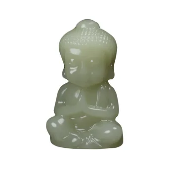 Dieťa Buddha Zelená Biela Jade Mužov a Žien 3D Vyrezávané Buddha Ruke Náhrdelník s Príveskom