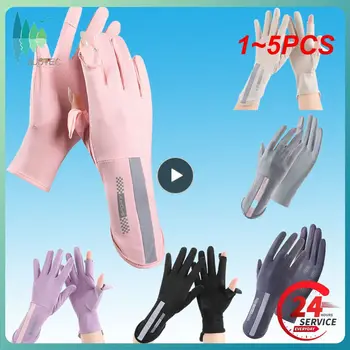 1~5 KS opaľovací Krém Cyklistické Rukavice Vystaviť Dva Prsty Odolná proti UV žiareniu Tenké Letné protišmykových Priedušná Dotykový Displej