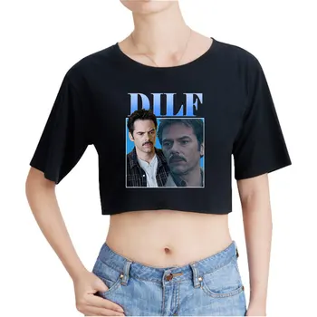 Charlie Swan DILF Vintage 90. rokov Plodín Top Vystavení Pupok T-Shirt Nadrozmerná ONeck Topy Ženy Vtipné Tričko Fashion