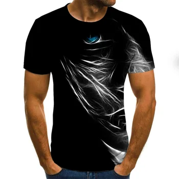 Trojrozmerný model Muži Ženy Bežné T-shirt 3D t Letné tričko black-Krátke rukávy T-shirt Každodenné Bežné Funny T-shirt