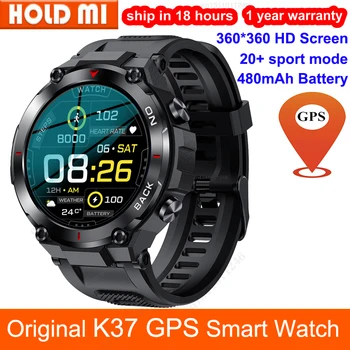 K37 GPS Smart Hodinky Mužov 360*360 HD Displej 480mAh Fitness Tracker 24/7 Srdcovej frekvencie IP68 Nepremokavé Vonkajšie Športové Smartwatch PK K27