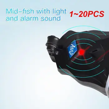 1~20PCS Rybárske Bite Alarm, Led Svetlo, Rybolov Uhryznutie Alarmy Bell Elektronický Indikátor Zvuku Citlivé Dual Smart Alert Pripomienky