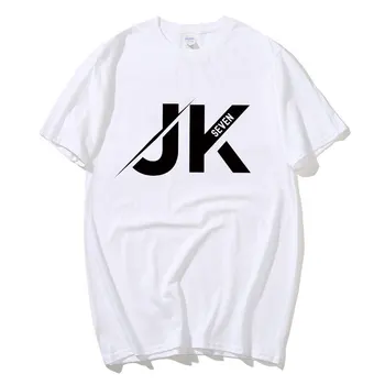 Kpop JUNG KOOP SEDEM JK TOUR Tlačiť T-Shirt Muži Ženy Móda Bežné Krátky Rukáv Harajuku Voľné Nadrozmerné Topy Čierna T-Shirts