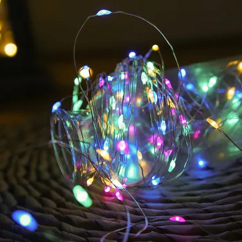 Mini Vianočný Stromček Lampa 10PCS LED Víla Svetlo CR2032 Batérie Medený Drôt String Lampa pre Svadby, Vianočné Girlandy Strany Nepremokavé
