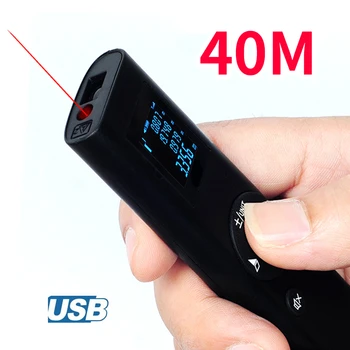 40M Smart Digital level Laser Distance Meter Rozsah USB Nabíjanie Diaľkomer Mini Ručné Meranie Vzdialenosti Meter