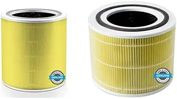 Jadro 400S Čistička Vzduchu Pet Alergie Náhradný Filter, 3-v-1, True HEPA, Žltá & Core 300 Čistička Vzduchu Pet Alergie Replacem