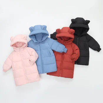 Dievčatá Dole Kabát, Sako Bavlna Vetru Outwear 2023 Pevné, Teplé Zahustiť Zimné Skiwear Plus Veľkosť detské Oblečenie