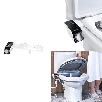 Bidetová Toaletné Sedadlo Prílohu Ultra-Tenké Neelektrické Samočistiace, Duálny Trysiek, Umývanie Studenou Vodou,