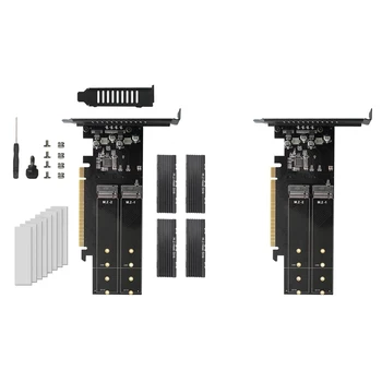 M. 2 NVME Adaptér Doska Kovové PCIE 3.0 X16 SSD Stúpačky Karty M Kľúč, HDD Adaptér Podporuje Raid Radič s Chladiča
