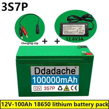 Nové 12V 3s7p lítium-iónová battery100Ah je vhodný pre vonkajšie osvetlenie poľnohospodárskych postrekovač zvuk rezervné batérie+ nabíjačka
