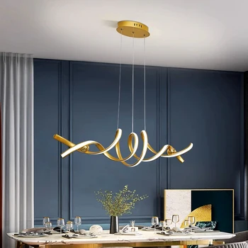 Umenie Led Luster Prívesok Moderný domov pre bývanie, stravovanie visí Lampa Svetlo Izba Dekor vnútorné osvetlenie kuchynských doplnkov krúžky