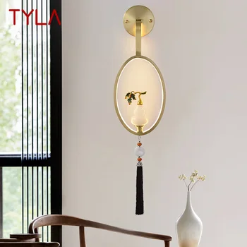 TYLA Moderné Nástenné Svietidlo LED Vintage Mosadz Tvorivé Jade Tekvica Dekor Zlatého Sconce Svetlo Pre Domáce Obývacia Izba, Spálňa