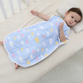 Baby leta šesť vrstiev gázy spací vak, detská čistej bavlny vesta anti kop deka