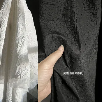Vypuklé Vzor High-grade Žakárové Troch-dimenzionální Špeciálnu Textúru Skladaný Textílie Ručné Diy Oblečenie Dizajnér Tkaniny