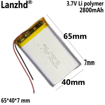 Polymer lithium batéria, 3,7 V 2800mAh s ochranným panelom, navigator audio hračka zariadenia 704065