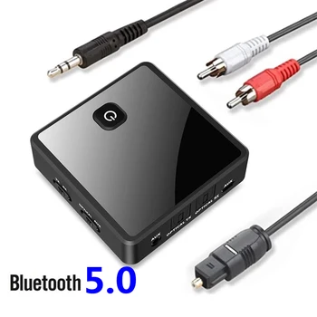 Bluetooth 5.0 Vysielač, Prijímač, Adaptér Bezdrôtovej siete Nízku Latenciu 3.5 mm AUX Jack, Optický SPDIF Audio Adaptér Pre PC TV Auto Reproduktor