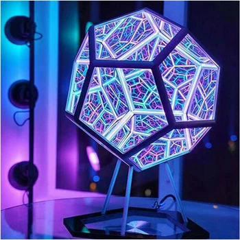 1 Kus Infinity Dodecaedron Farba Umenie Svetlo Nabíjania cez USB Vianočné Darčeky, Dekorácie