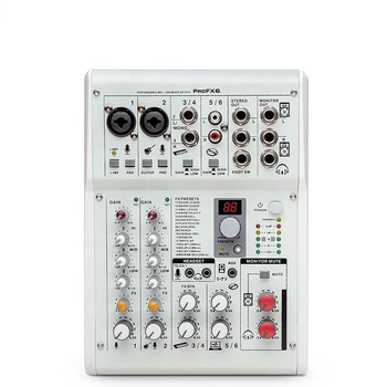 Nový príchod ProFX6 profesionálny digitálny mixer audio rozhranie dj zvukovej karty consoel s phantom napájaním zariadenia