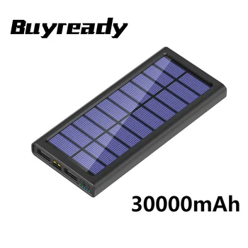 30000mAh Model Ultra-tenké Solárne Nabíjačky Veľkú Kapacitu Dual Lampy Vonkajšie Multifunkčné Mobilné Napájanie