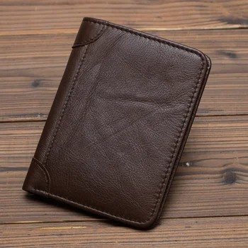 Originálne Kožené Mužov Krátke Peňaženky Bifold Vrecku ID/Úver Vintage Dizajnér Jednoduchý Mini Muž Držiteľa Karty v Peňaženke Peňazí, Taška