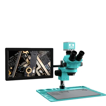 RF4 Priemyselné Optické Stereo mikroskopom 3840x2160 4K ultra HD kamerou a 15.6 palce 4K displej na mobilný telefón údržba