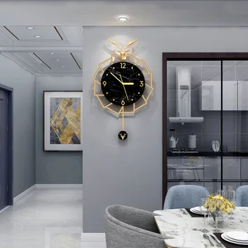 Nordic light luxusné dekorácie, hodiny, obývacia izba pokojnej nástenné hodiny módne jednoduché kreatívne hodiny nástenné závesné Ázia