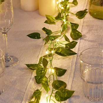 2M 5M 10 M Umelé Ivy Viniča String Svetlá Zelená Listová Rozprávkových Svetiel Domáce Dekorácie Garland Lampa Obývacia Izba Dekor na Vianoce
